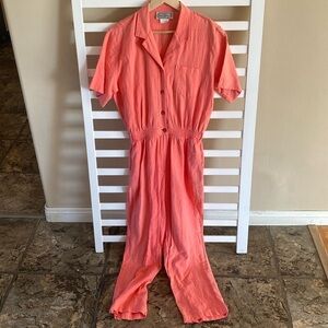 Saint Germain Short Sleeve 100% Cotton Vintage Utility Jumpsuit Size Medium